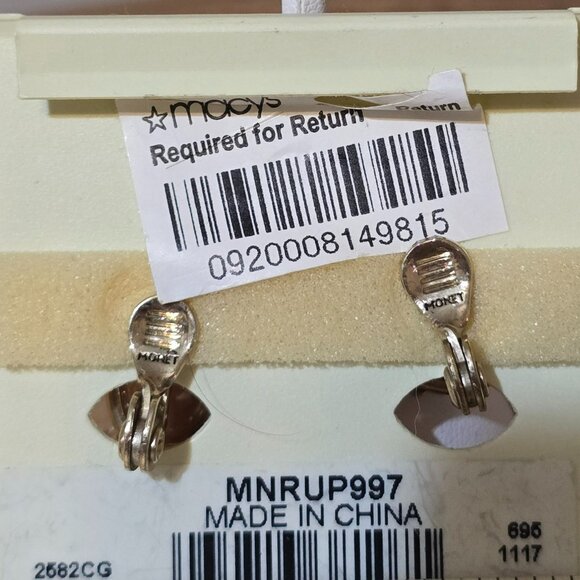 Vintage Monet Pink Swirl Lucite Clip-on Earrings NWT - Picture 2 of 2